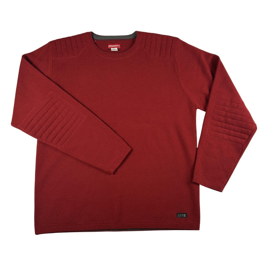 Vintage Unionbay Sweater Mens XL Knit Crew Neck Pullover Ribbed Shoulder Panels